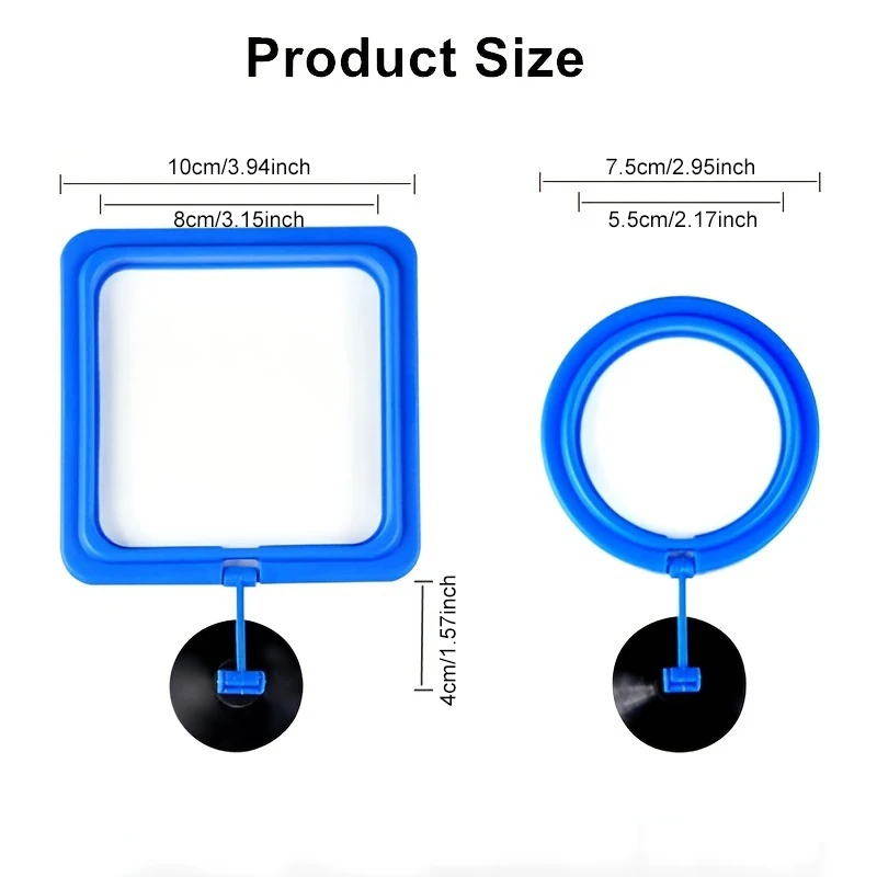 Fish Feeding Ring Equipped Suction Cups Portable Circular Square Aquatic Animal Feeder Fish Tank Aquarium Feeding Tools