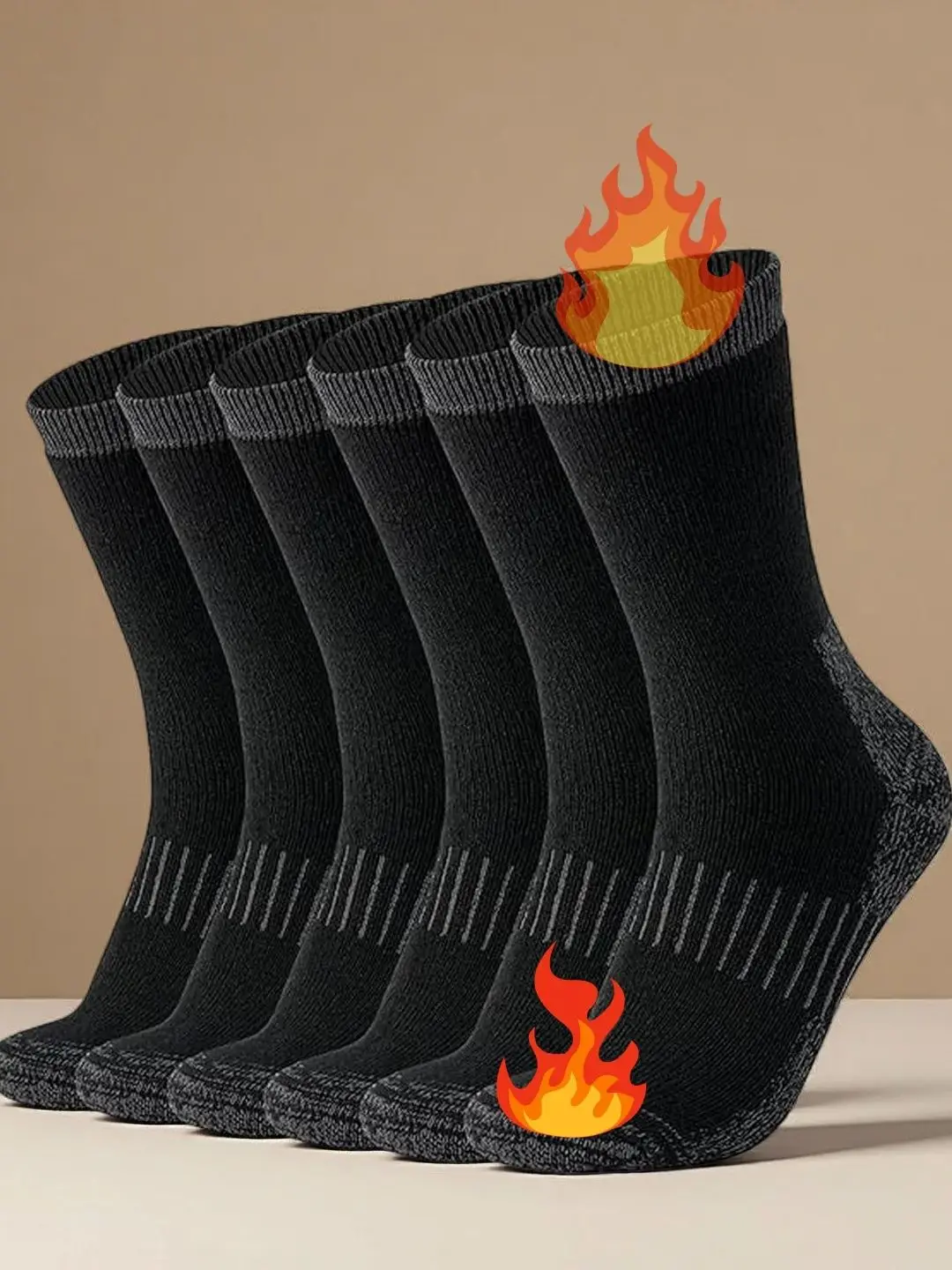 Thermosocken aus Merinowolle, geeignet für Damen und Herren, 3 Paar voll gepolsterte Wintersocken, ideal zum Wandern und für Arbeiten bei kaltem Wetter. – Detail 1