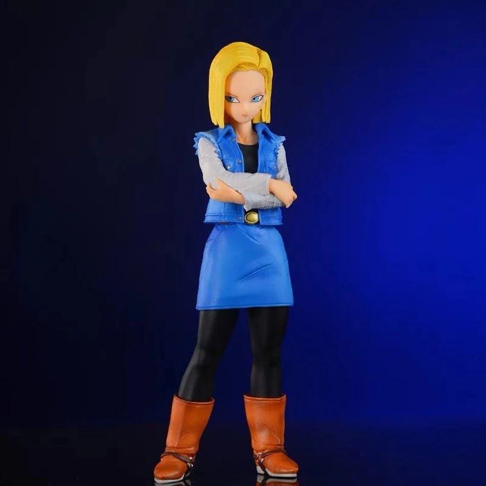 24CM Anime Android 17 18 figura Android 18 Super Saiyan PVC colección de figuras de acción decoración modelo juguete para chico regalo de Navidad