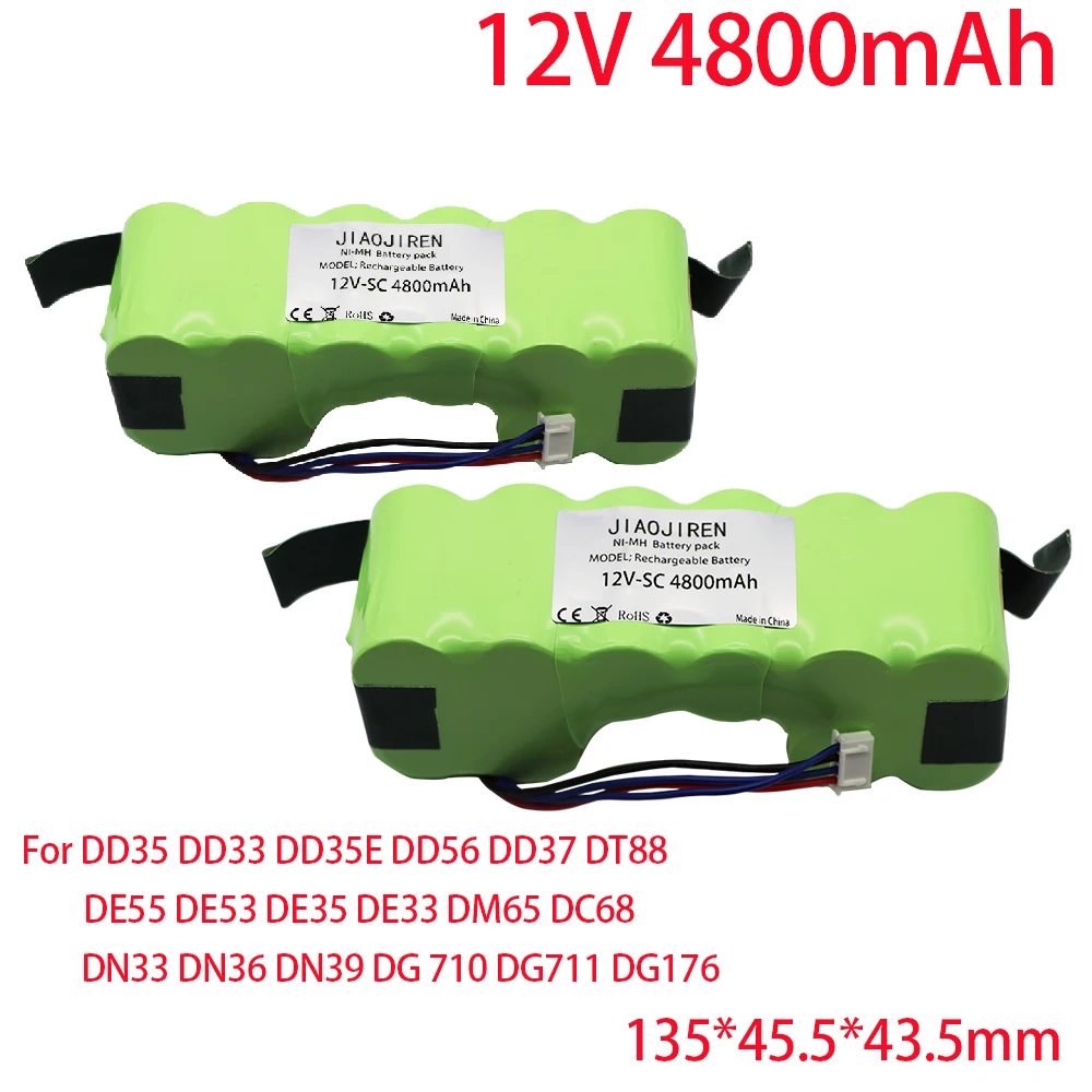 

12V NIMH Replacement Battery for Ecovacs Robotic Vacuum Sweeper DE33 DD35 DE55 DE5G DM88 DG710 DG716 Deebot OZMO 610 901 902