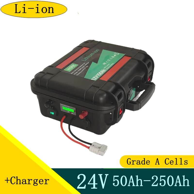 

24V 50Ah 80Ah 100Ah 120Ah 150Ah 200Ah 220Ah 250Ah Waterproof Lithium Li-ion Battery for Trolling Motor Solar System Marine