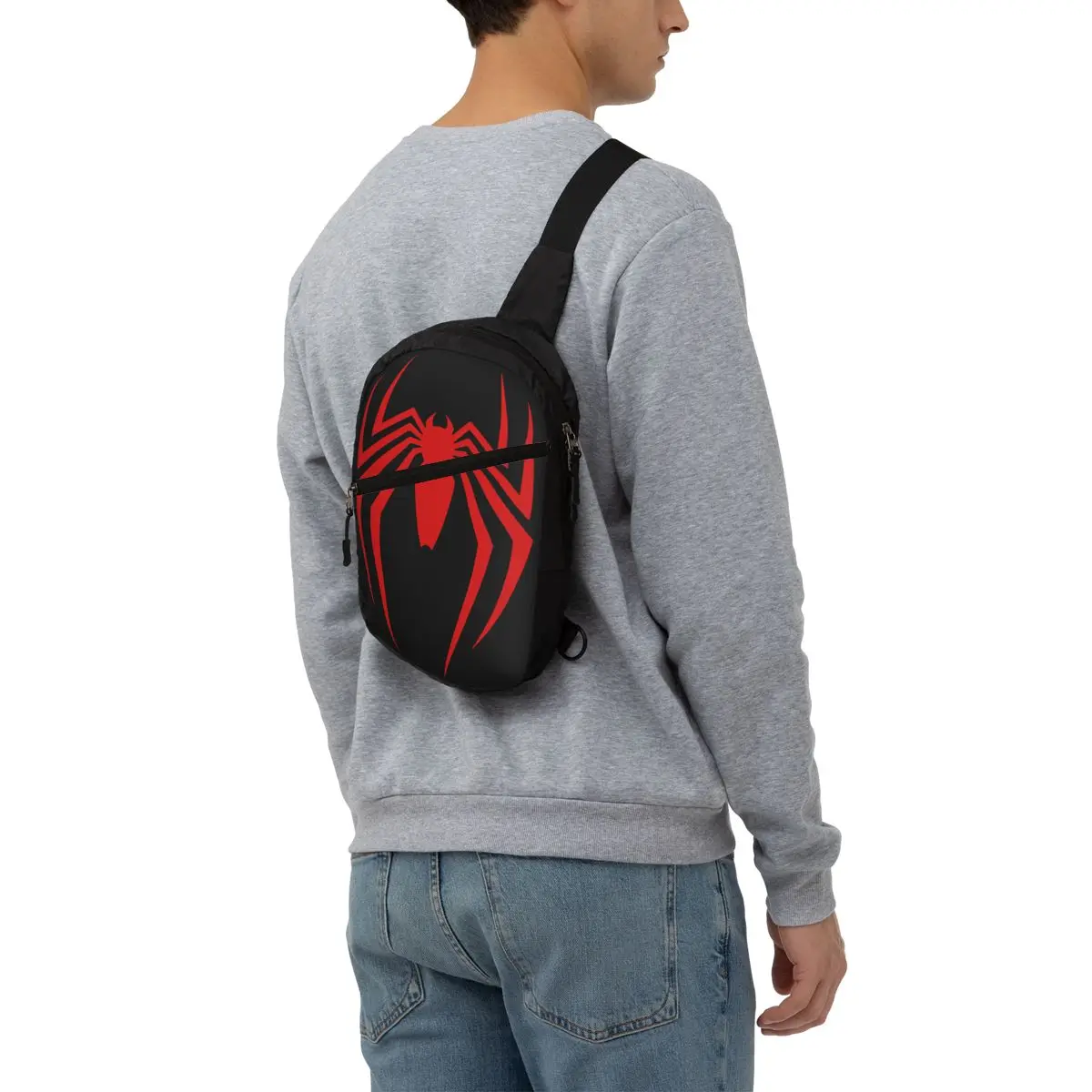 Cool Animal Spider Crossbody Sling Mochila Homens Ombro Peito Bag para Viajar