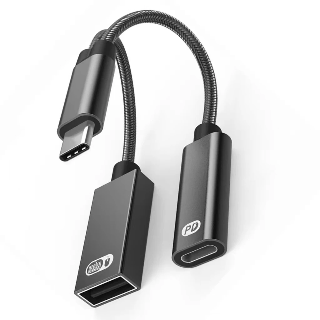 USB-C OTG Adapter Cable – Dual-Function Type-C to USB-A Converter with Power Delivery (PD) Charging Support