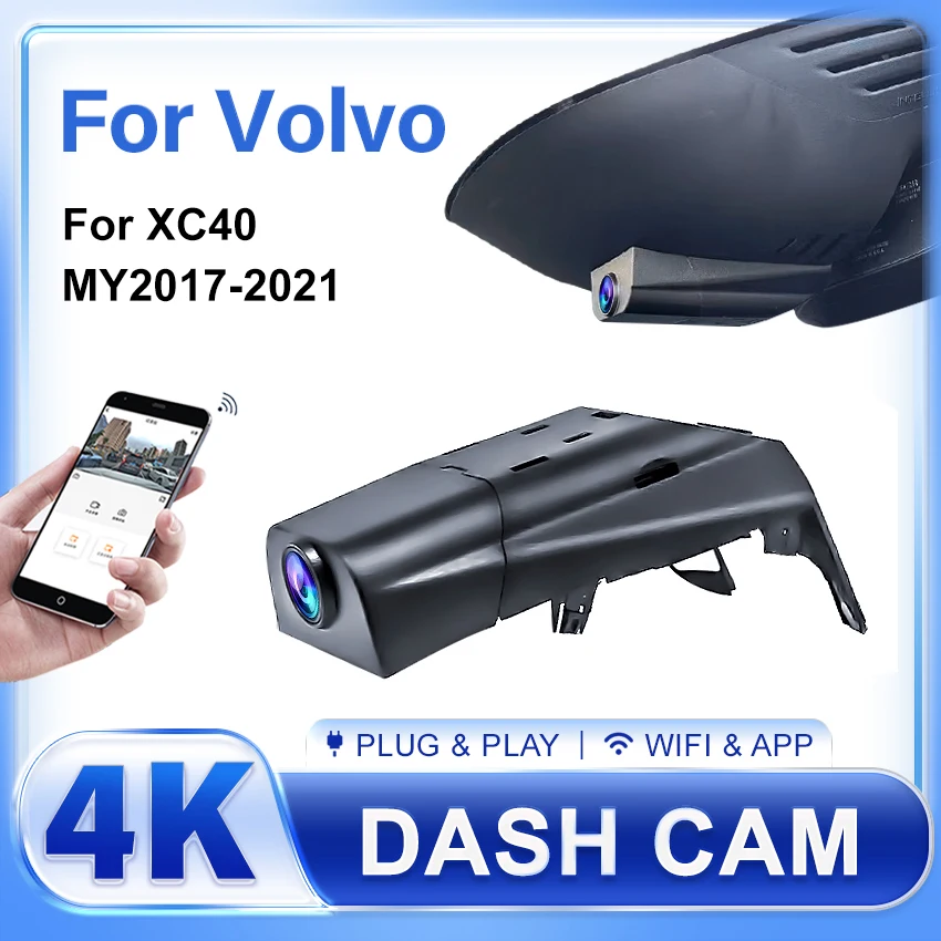 

For Volvo XC40 2017-2021 Front and Rear 4K plug and play Dash Cam for Car Camera Recorder Dashcam WIFI Car Dvr Recording Devices