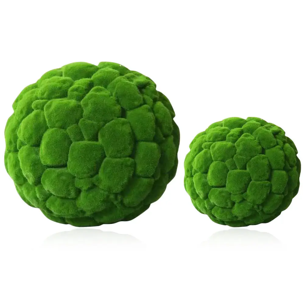 2Pcs Flocking balls Decorative Green Spheres Artificial Plant Home Indoor Garden Party Wedding Vase Filler