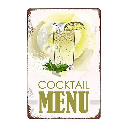 

Various Cocktail Menu Retro Metal Tin Signs 8x12 Inch Kitchen Restaurant Poster Pub Bar Club Wall Decor Vintage Tin Sign qqwe-10