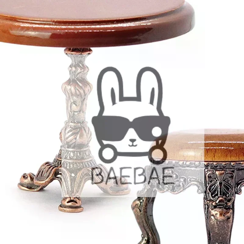 1PC Miniature Doll House Accessories Simulation Mini Retro Furniture Square Table Family Toy Decorations