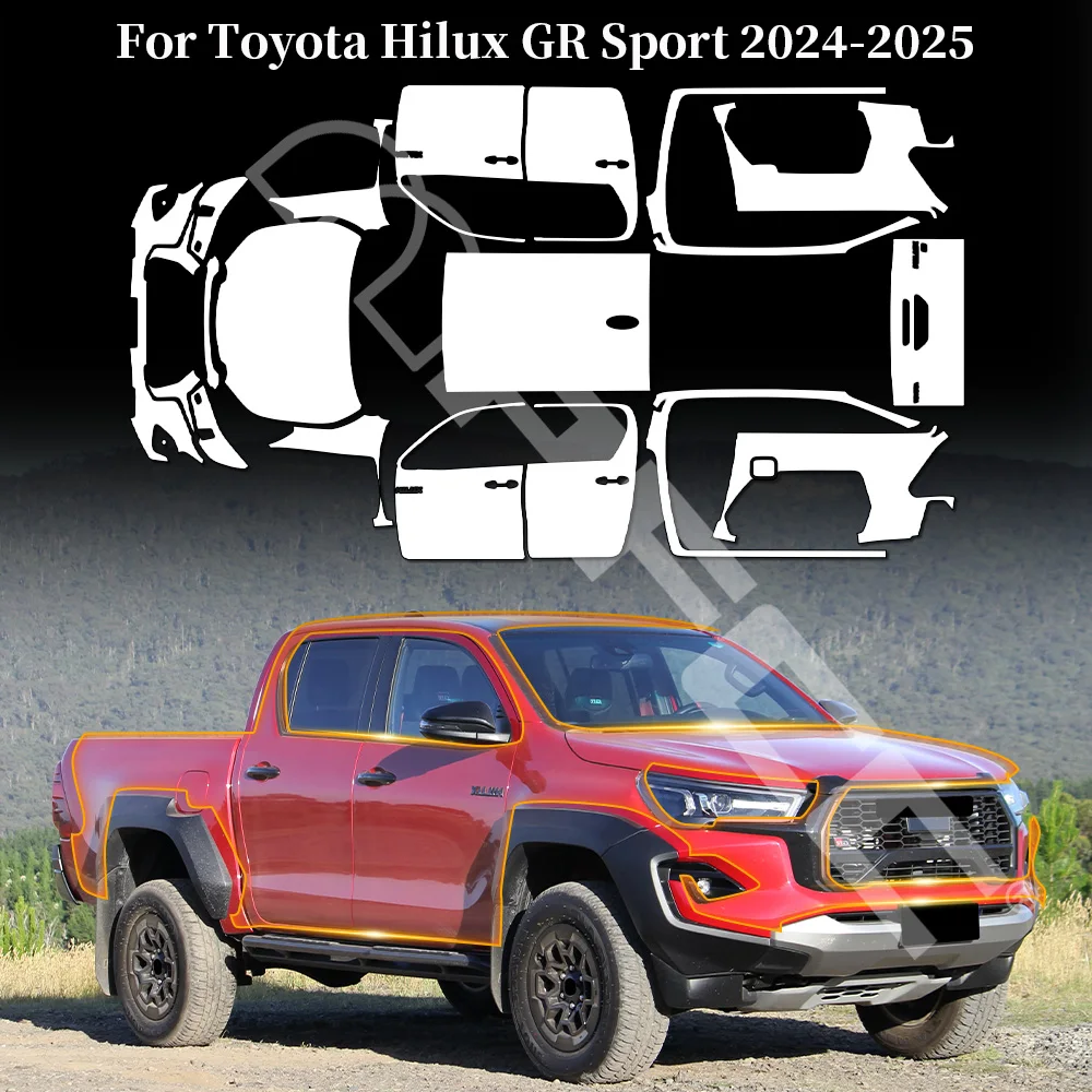 

8.5Mil TPU Car Paint Protection Film For Toyota Hilux GR Sport 2024-2025 Pre-cut PPF Clear Bra Anti-Scratch Resistant Repairable