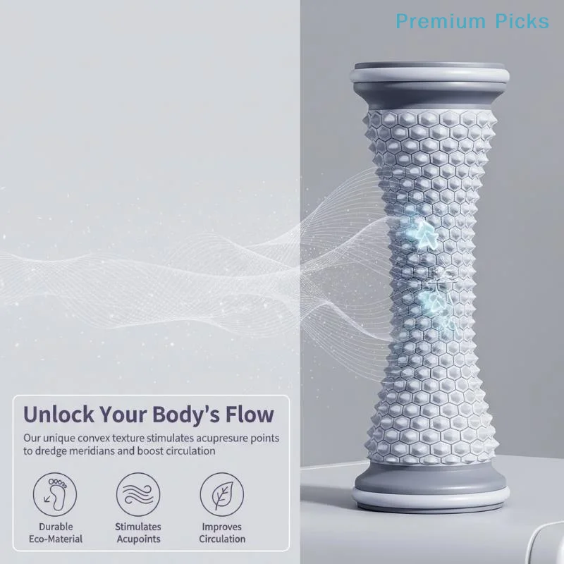 portablePP Foot Massage Roller Ridged Textured Surface Deep Plantar Pain Relief for Home Gym Workout Travel Use