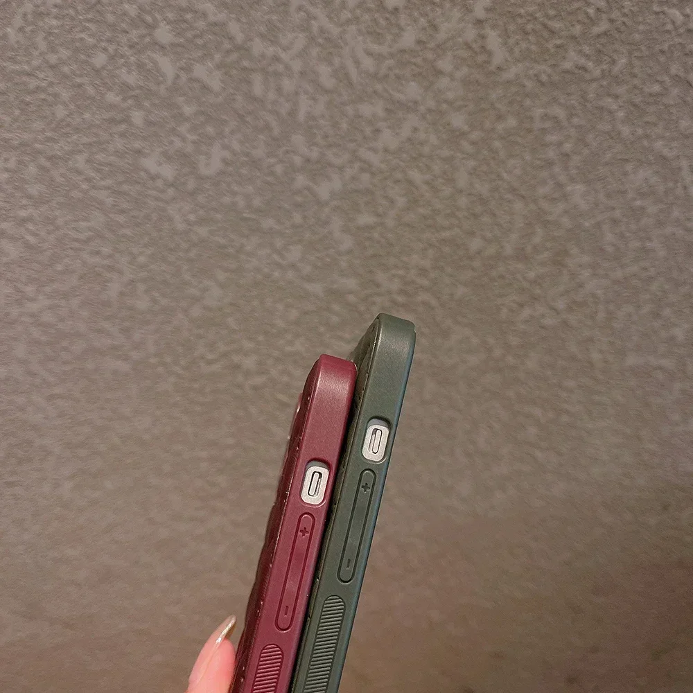 Custodia per telefono con finiture in pelle PU con reticolo rombico per iPhone 16 15 14 Plus 13 12 11 Pro Max Cover posteriore con telaio in TPU morbido