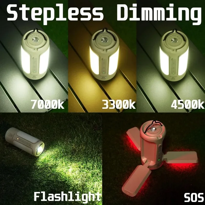 Folding Camping Lantern Rechargeable, 10000mAh Foldable LED Light for Tent Outdoor, IP54 Waterproof, Portable LED Flashlight