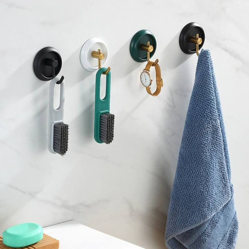 Rvs Haak Luxe Punch-Gratis Kleverige Haak Badkamer Wc Over Deur Muur Robe Hanger Muur Haak Kapstok