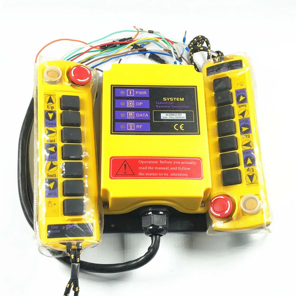 1Set 3 Motions 1 Speed 2 Transmitters 1 Receiver Crane Hoist Lifter Wireless Remote Controller