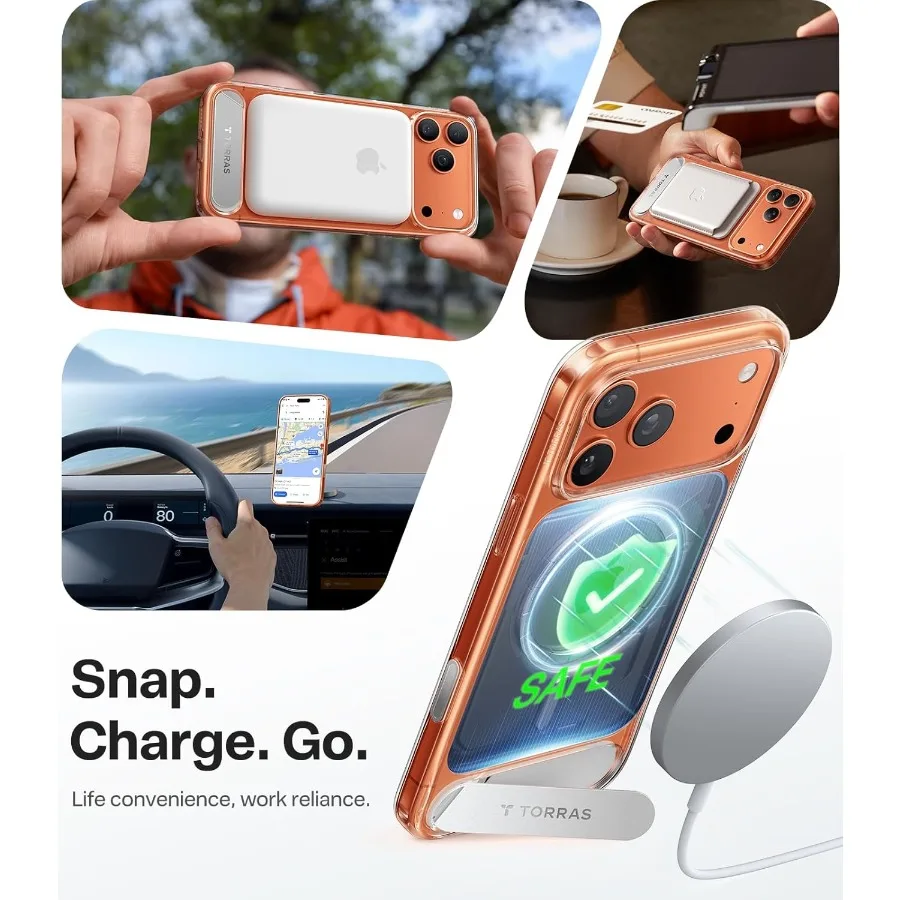 Robusto supporto magnetico senza cuciture per custodia per iPhone 17 Pro adatta per il controllo della fotocamera con protezione di grado militare MagSafe