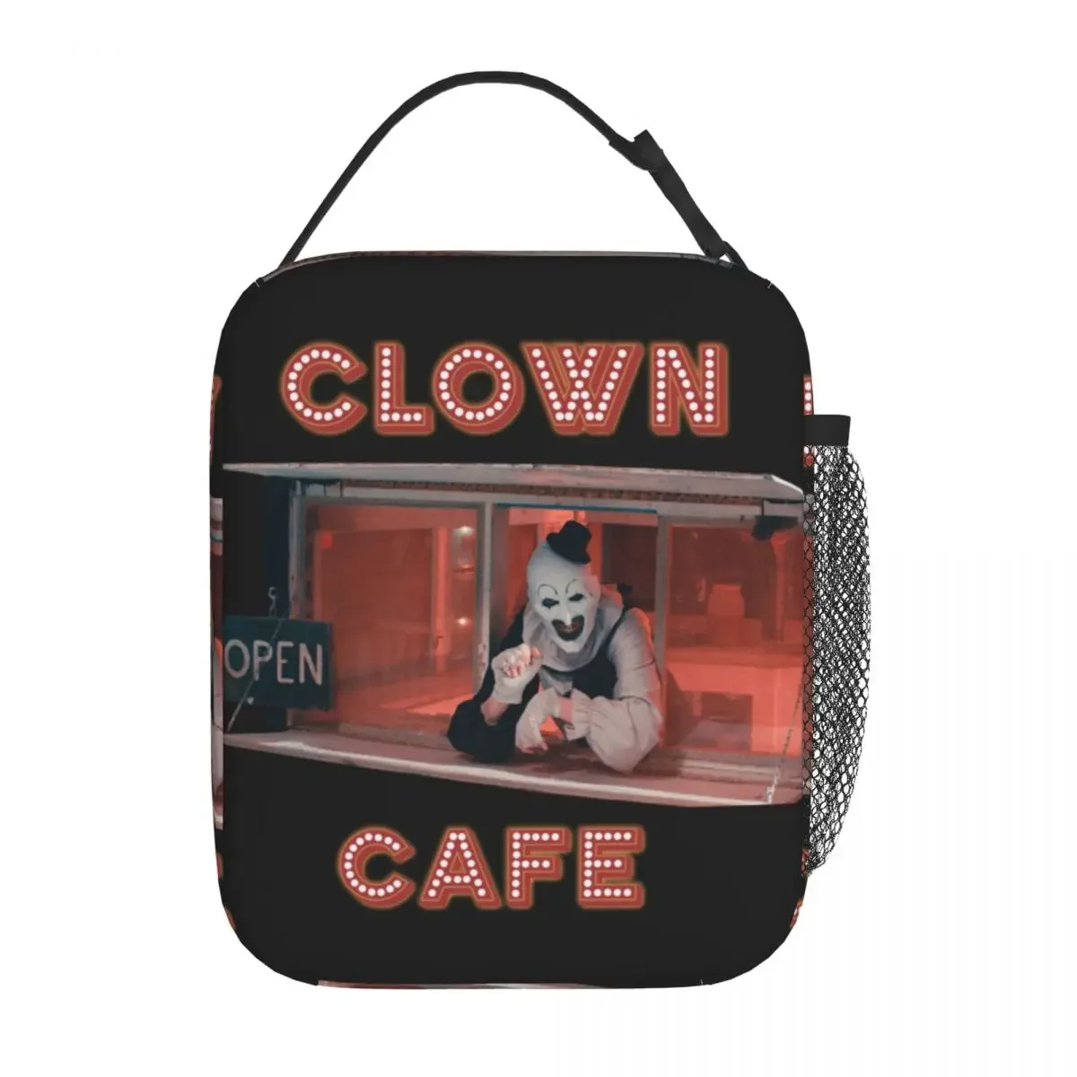 Terrifier 2 Art C-Clowns Cafe Lunch Bag For Child Horror Movie Lunch Box Picnic Insulated Tote Food Bags Oxford Print Cooler Bag