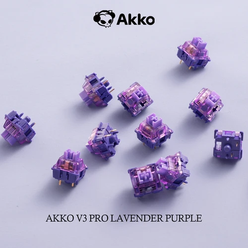 Akko V3 Pro interruptores morados lavanda interruptor táctil de 5 pines 40gf con vástago estable a prueba de polvo para teclado mecánico Mx (45 uds)