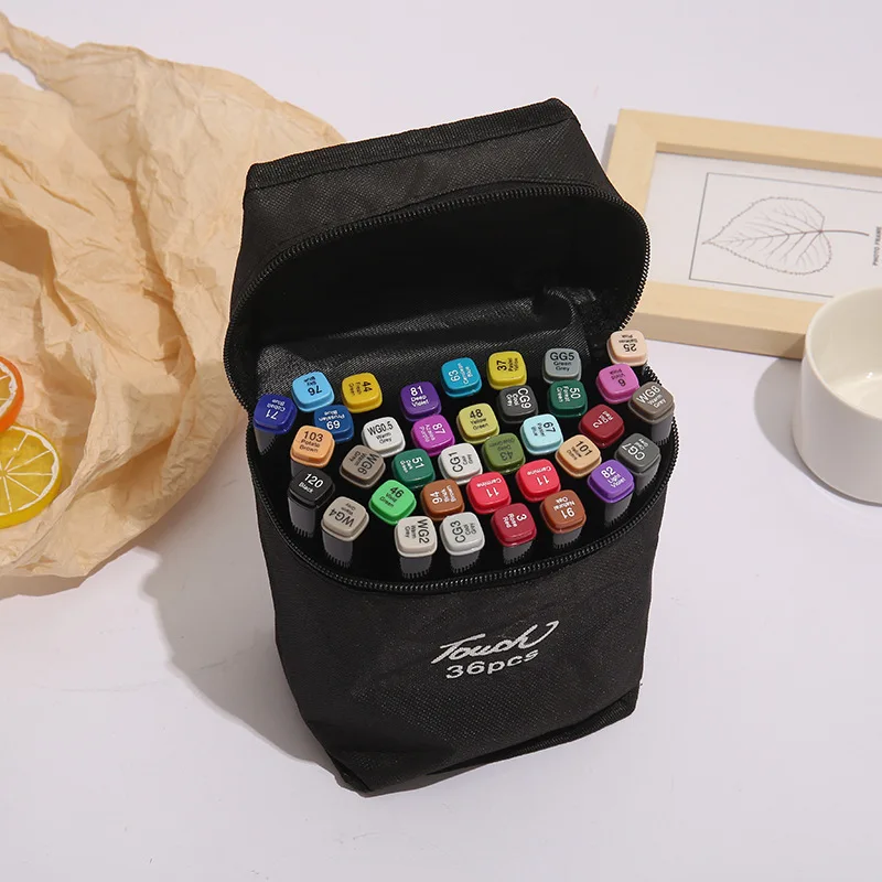 24–80 Farben doppelköpfiges öliges Kunstmarkierungsstift-Set zum Zeichnen, Skizzieren, ölige Marker auf Spitze basierend, Graffiti, Manga, Schule, Kunstbedarf
