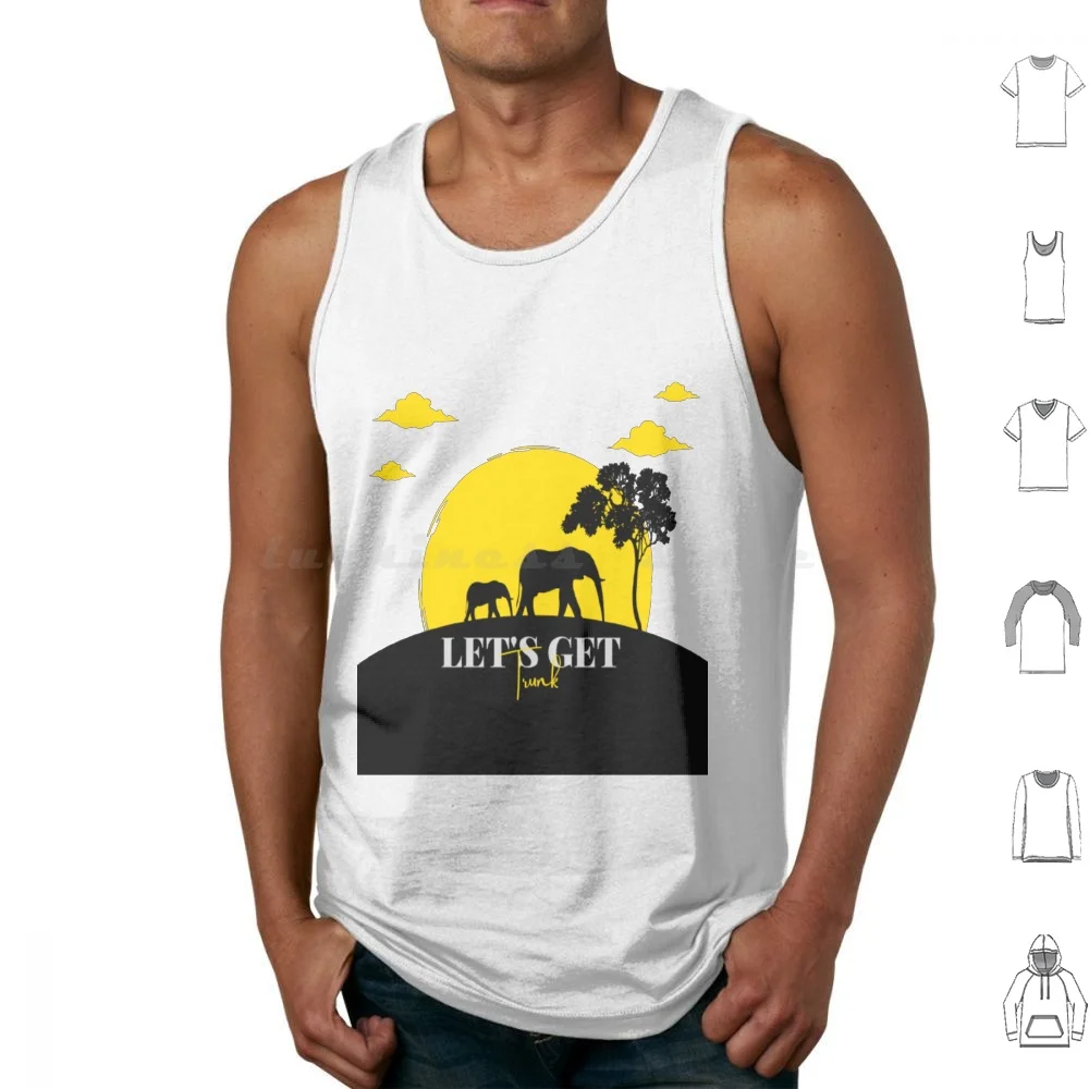 Let'S Get Trunk Shirt , Animals , Elephants , Tank Tops Print Cotton Animal Bee Beer Buzzed Cider Dolphin Drink Drinking