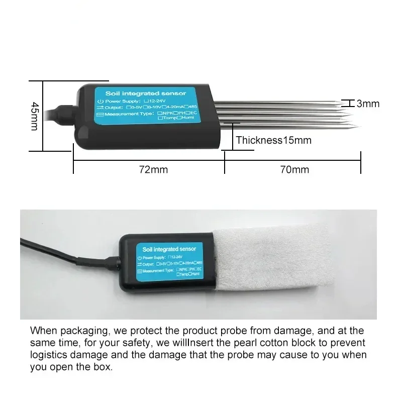 cross-borderHot salesSoil PH EC NPK Temperature Humidity Moisture Comprehensive Digital Meter Sensor For Agricultural Analyzer T