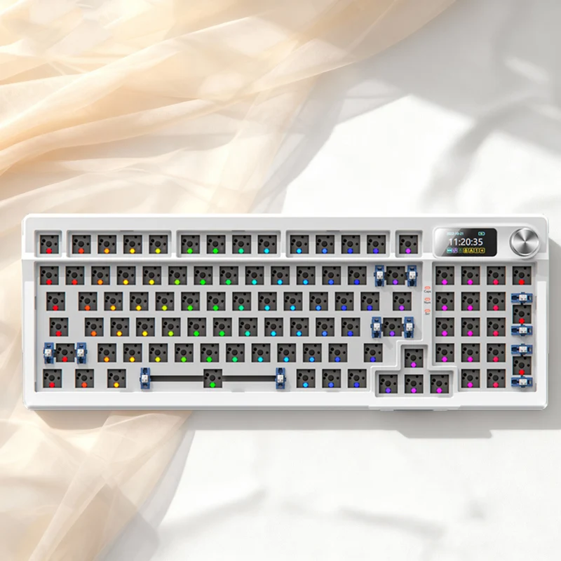Yindiao y95 kit teclado mecânico 3 modo teclado ergonômico troca quente rgb bluetooth kit de teclado gamer sem fio