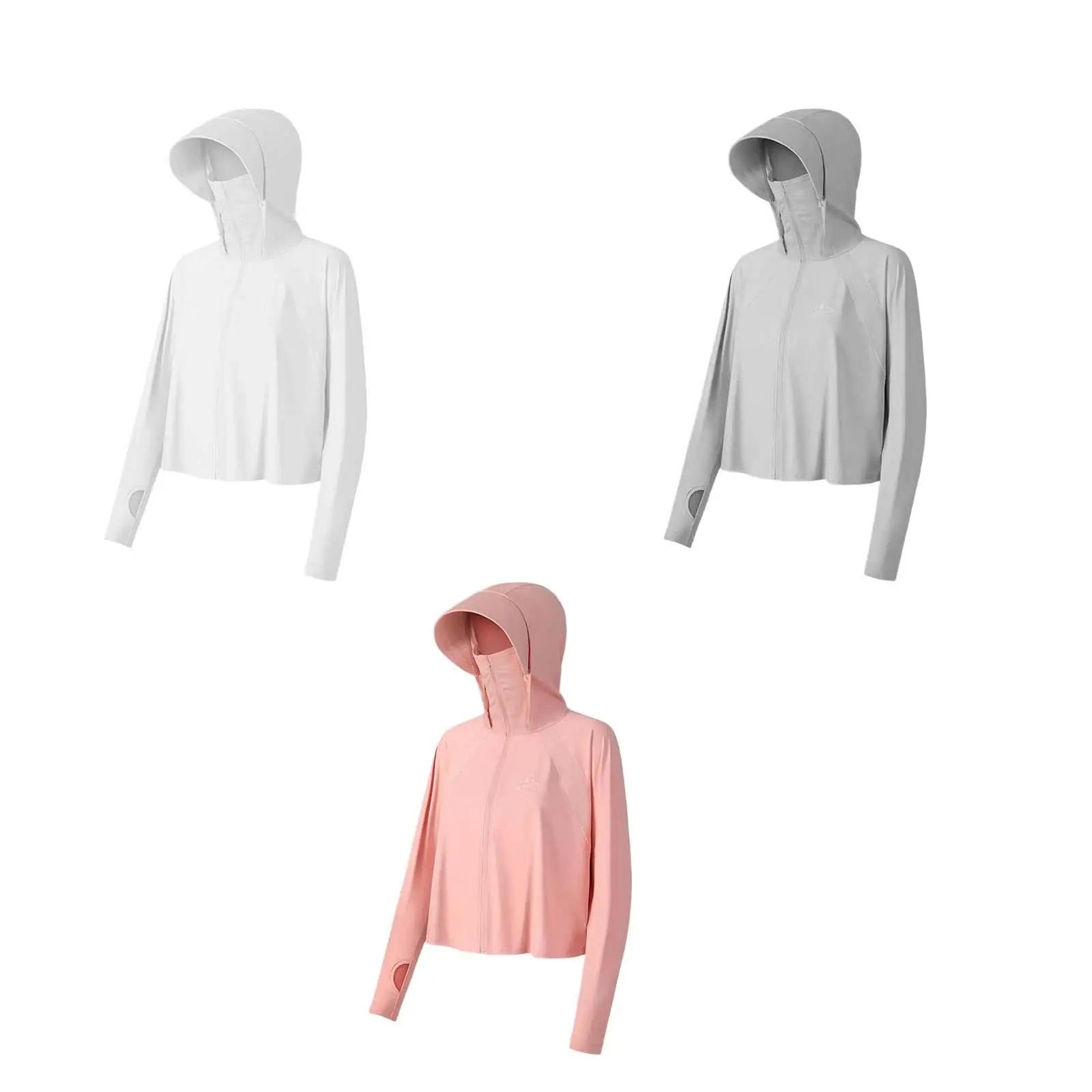 Womens Sun Protection Clothing Sportswear Thin Quick Drying Sunscreen Neck Gaiter Soft Long Sleeve Shirts for Cycling Camping