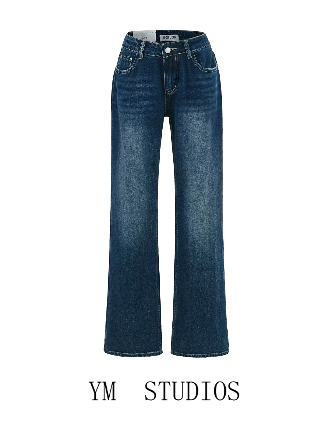 

Low Waist Waed Vintage American Sle Jeans Women's Loose Long Legged High Waist Floor Length Pants Casual Straight Leg