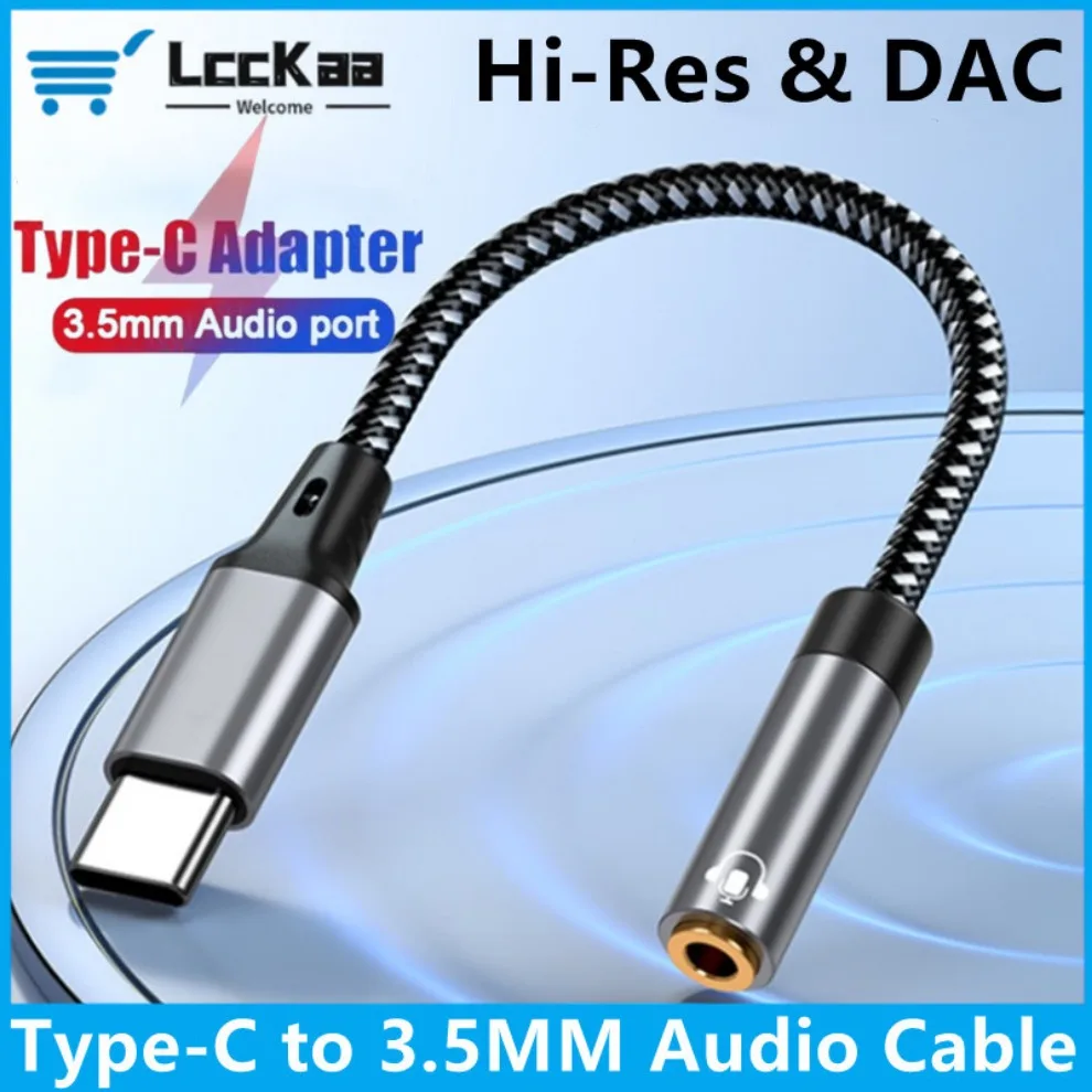 Type C to 3.5 mm Aux Adapter 3.5 Jack Audio Cable for Huawei Xiaomi Redmi Sumsang USB-C to 3.5MM Aux Cable for PC iPhone Tablet