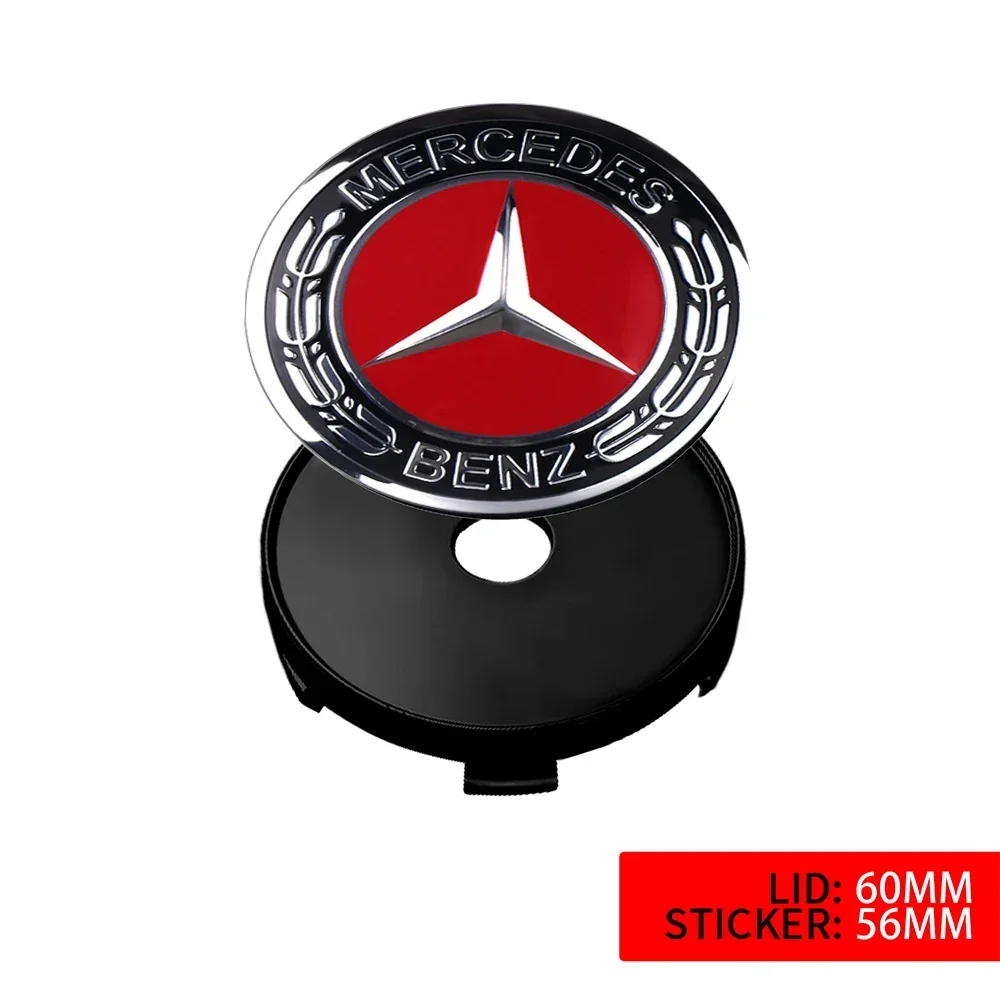 4pcs 56mm Car Wheel Center Hub Emblem Stickers 60mm Hub cover for Mercedes-Benz W203 W204 W205 W209 W210 W211 W212 W176 W166