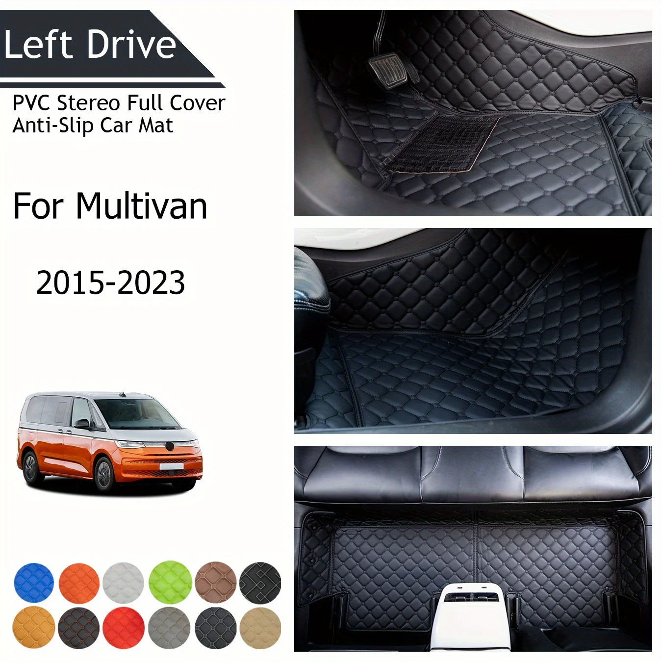 

TEGART 【LHD】For Volkswagen For Multivan 2015-2023 Three Layer PVC Stereo Full Cover Anti-Slip Car Mat