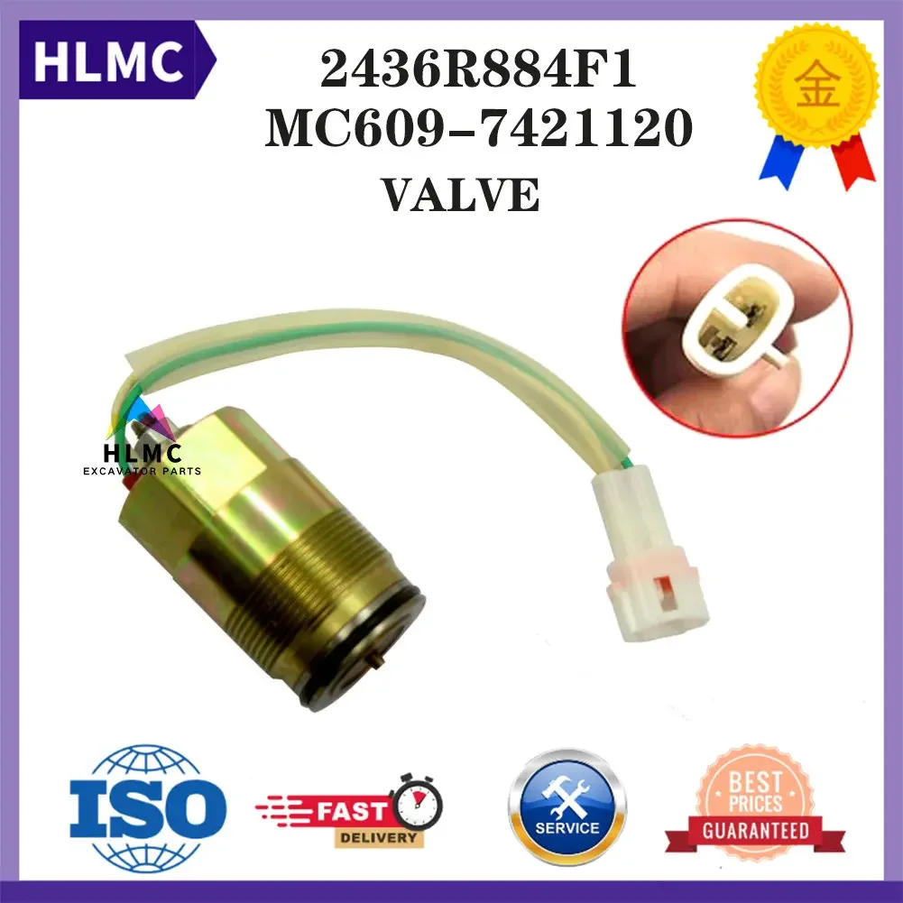 2436R884F1 K3V112 Excavator Hydraulic Main Pump Solenoid Valve Spare Part MC609-7421120 For Kawasaki KOBELCO SK200-1 SK200-2