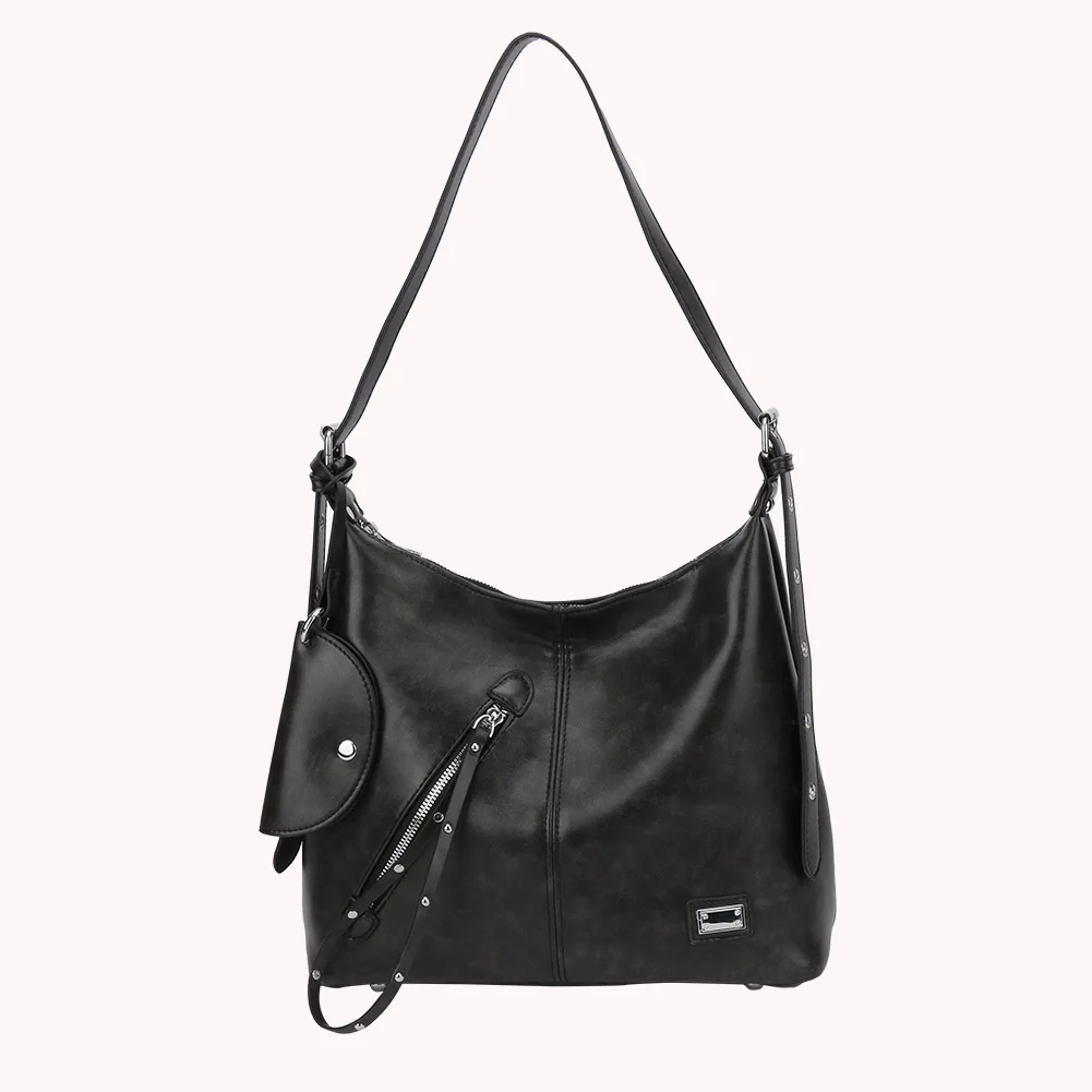 

Female Trendy Briefcase Bags PU Leather Vintage Shoulder Bags Large Capacity Versatile Tote Bags Commute Bag with Purse