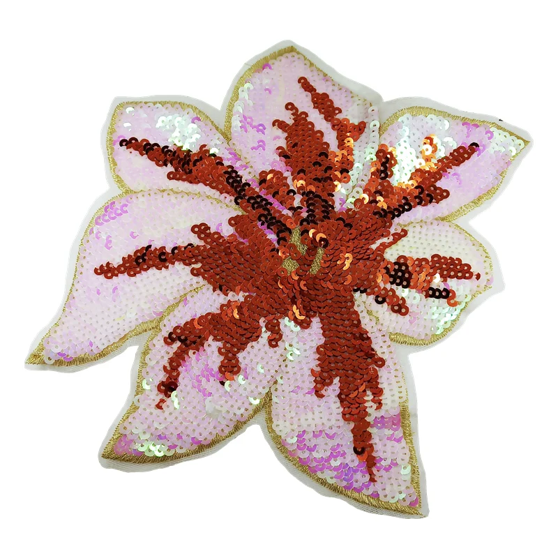 

2PCS/6PCS Sew On Sequined Flower Patches For Clothing Appliques DIY Accessories Parches Bordados Rop Dress Bag Accessories P0130