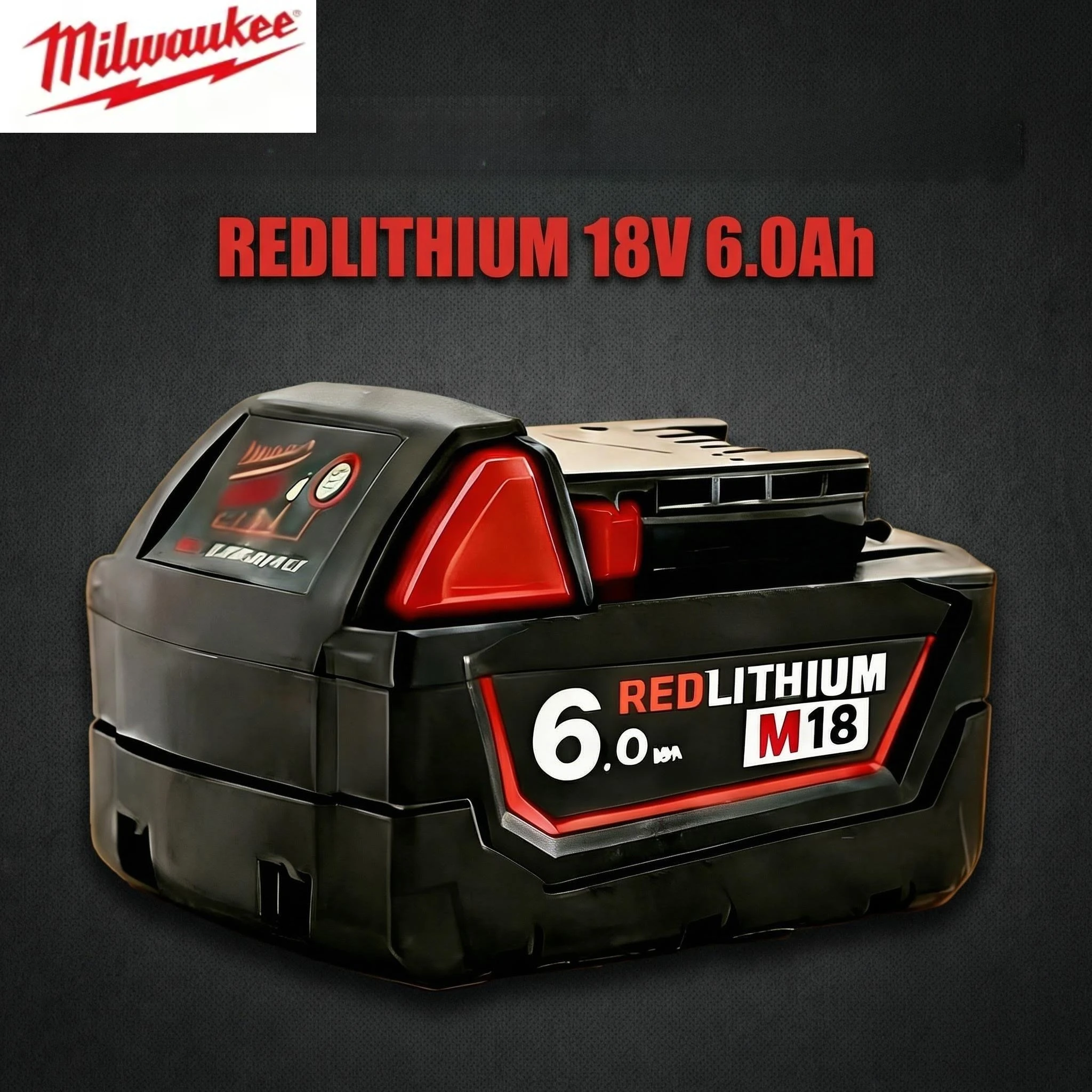 

8V 6.0Ah Lithium Ion Replacement Battery for Milwaukee M18 XC 48-11-1850 48-11-1852 48-11-1840 Cordless Power Tools