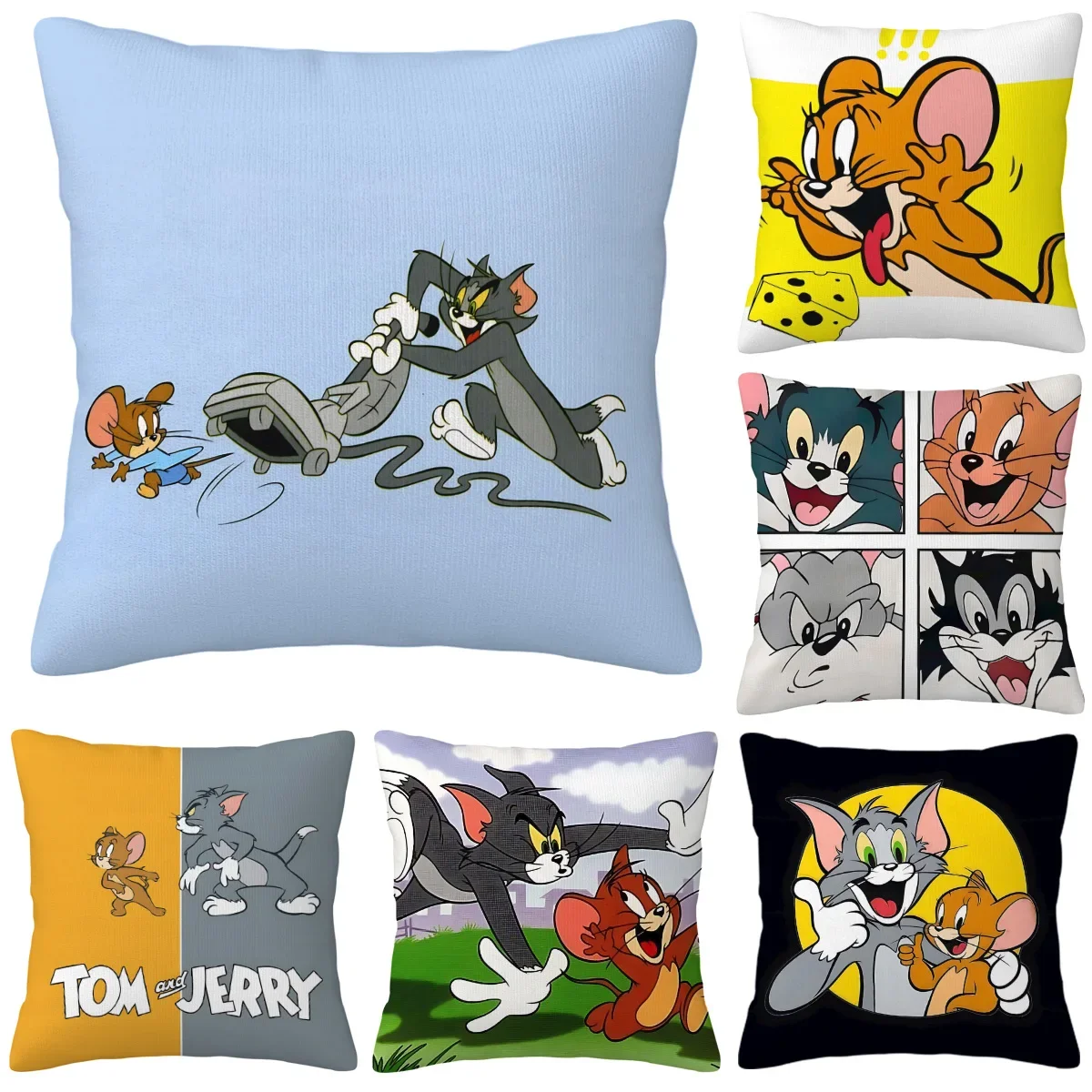 T-Tom and J-Jerry Pillowcase Decorative Cushion Covers for Living Room Cushions Sleeping Pillows Sofa Cover Home Decor Items