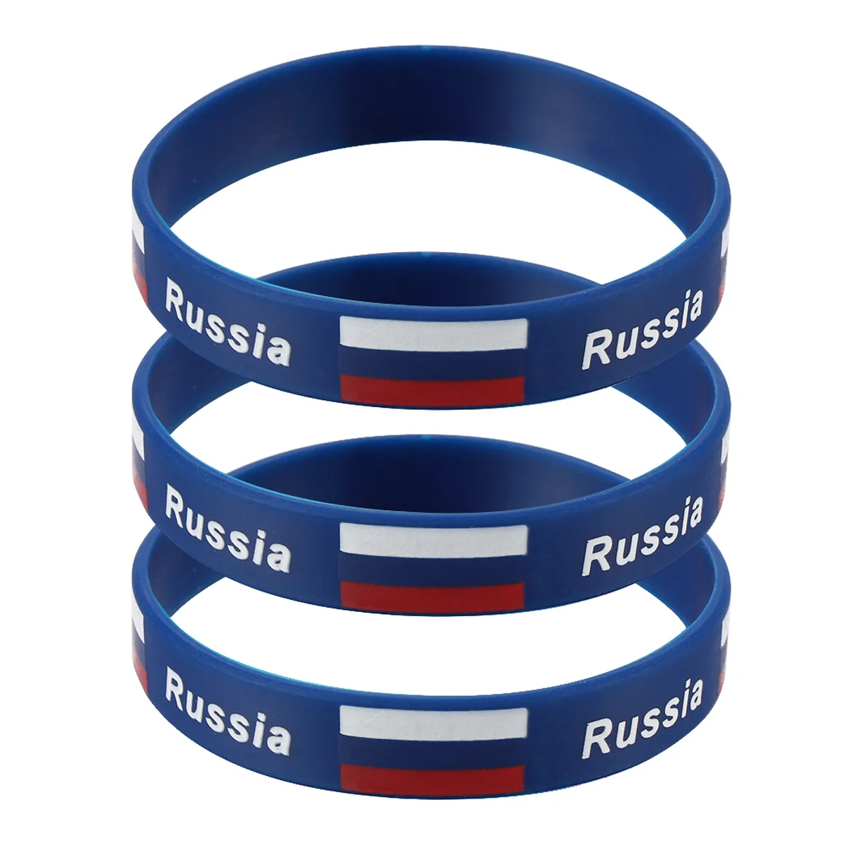 

6 pcs Premium Size Country Flag Wristband Fits Most Football Games International Country Flag Wristband