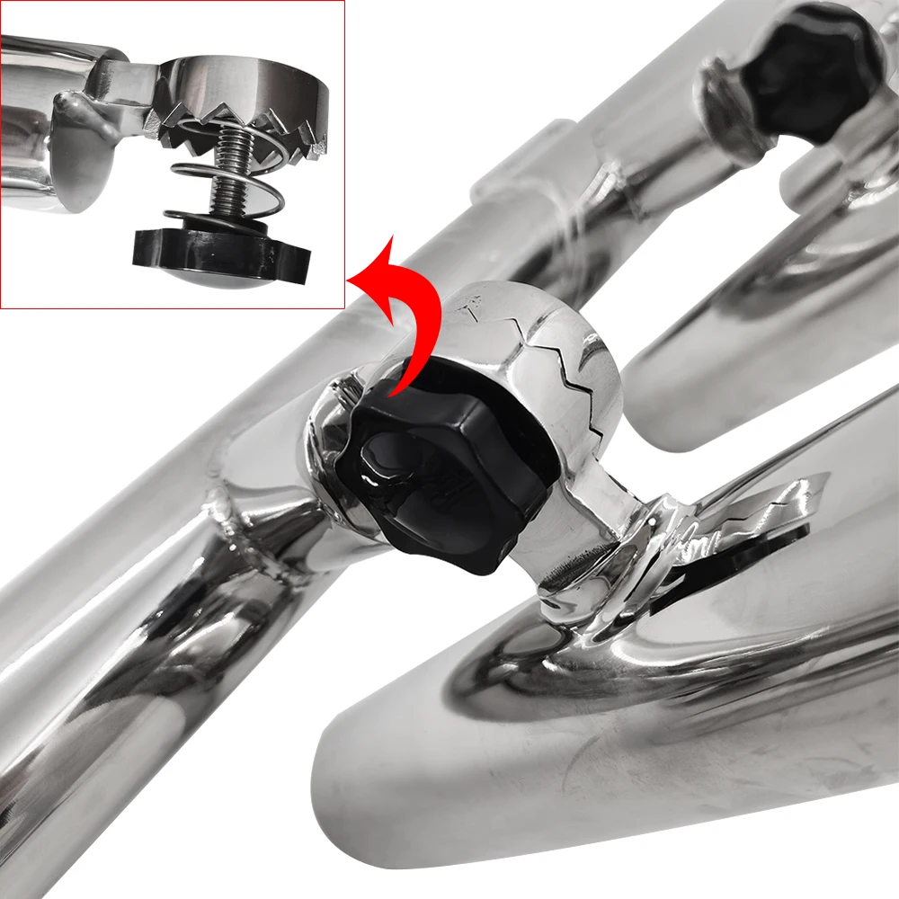 Hot Stainless Steel 304 Fishing Rod Holder Adjustable Five Fishing Rod Bases Silver Polish Marine Boat Accessories