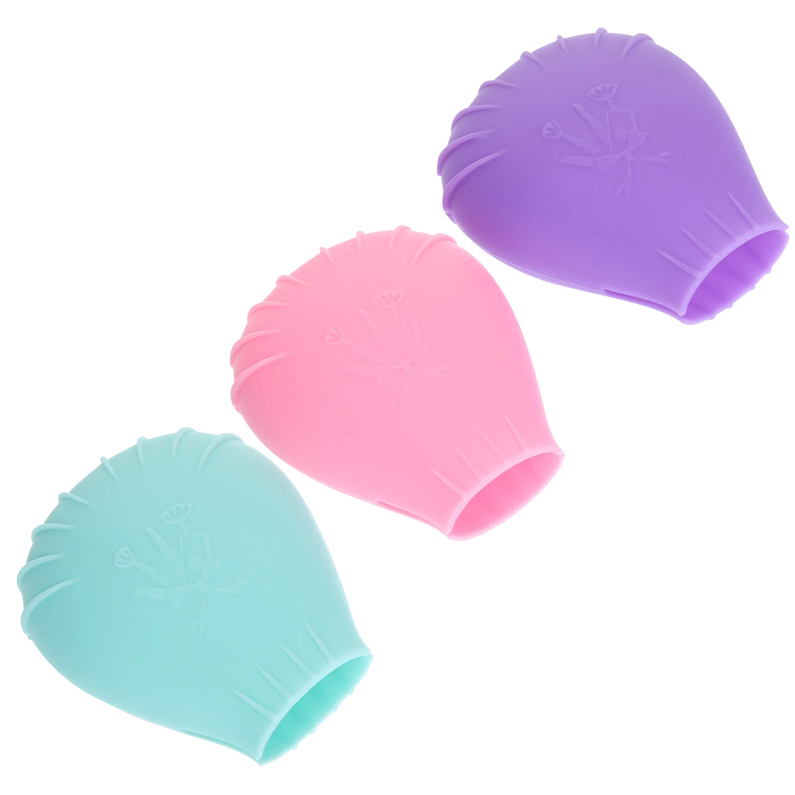 

3Pcs Silicone Makeup Brush Head Covers Protective Caps for Traveling Bristle Shape Keeper Brush Organizer