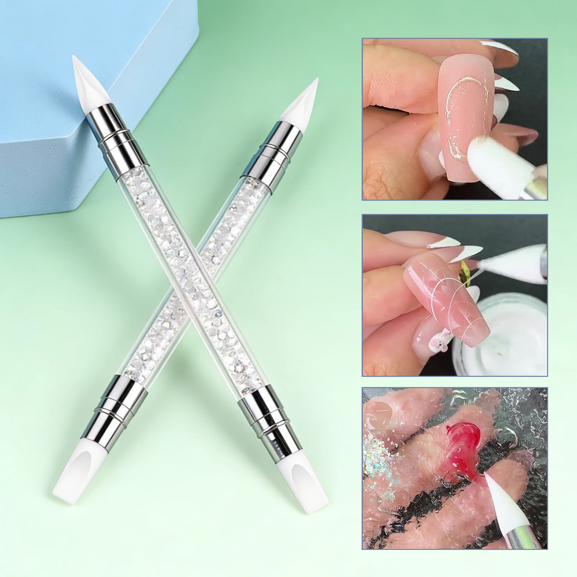 Furniture Hardware Nails - 2pcs Silicone Double Ended Nail Art