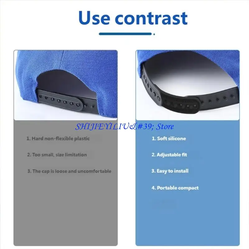 E21F Flexible Silicone Elastic Cord Lock With 7 Holes Removable Hat Adjuster Buckles for Hats Shoes Masks Daily Wear