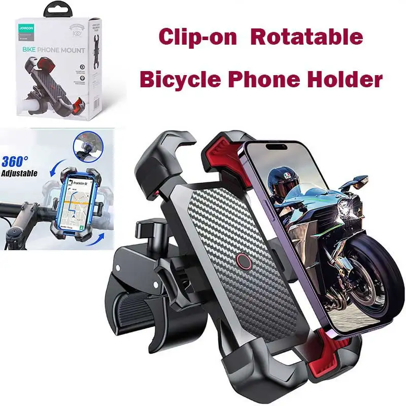 

Bike Phone Holder 360° Adjustable Universal Bicycle Phone Holder, for 4.7-7 Inch Mobile Phone Stand Shockproof Bracket GPS Clip