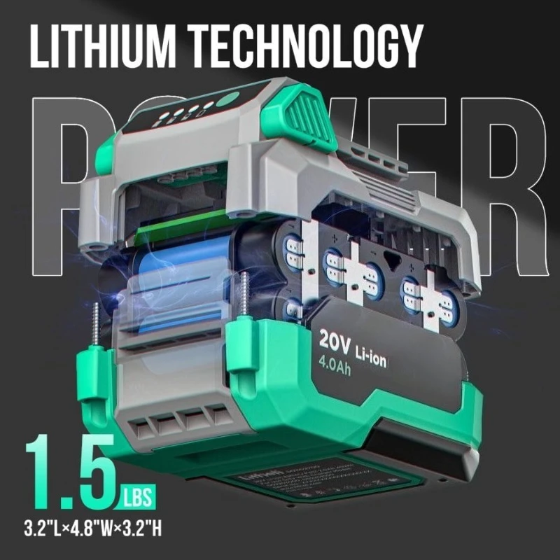 Cordless Electric Snow Shovel 20V 12 Inch Battery Powered Snow Thrower with Auxiliary Handle and 4.0Ah Li-ion Battery