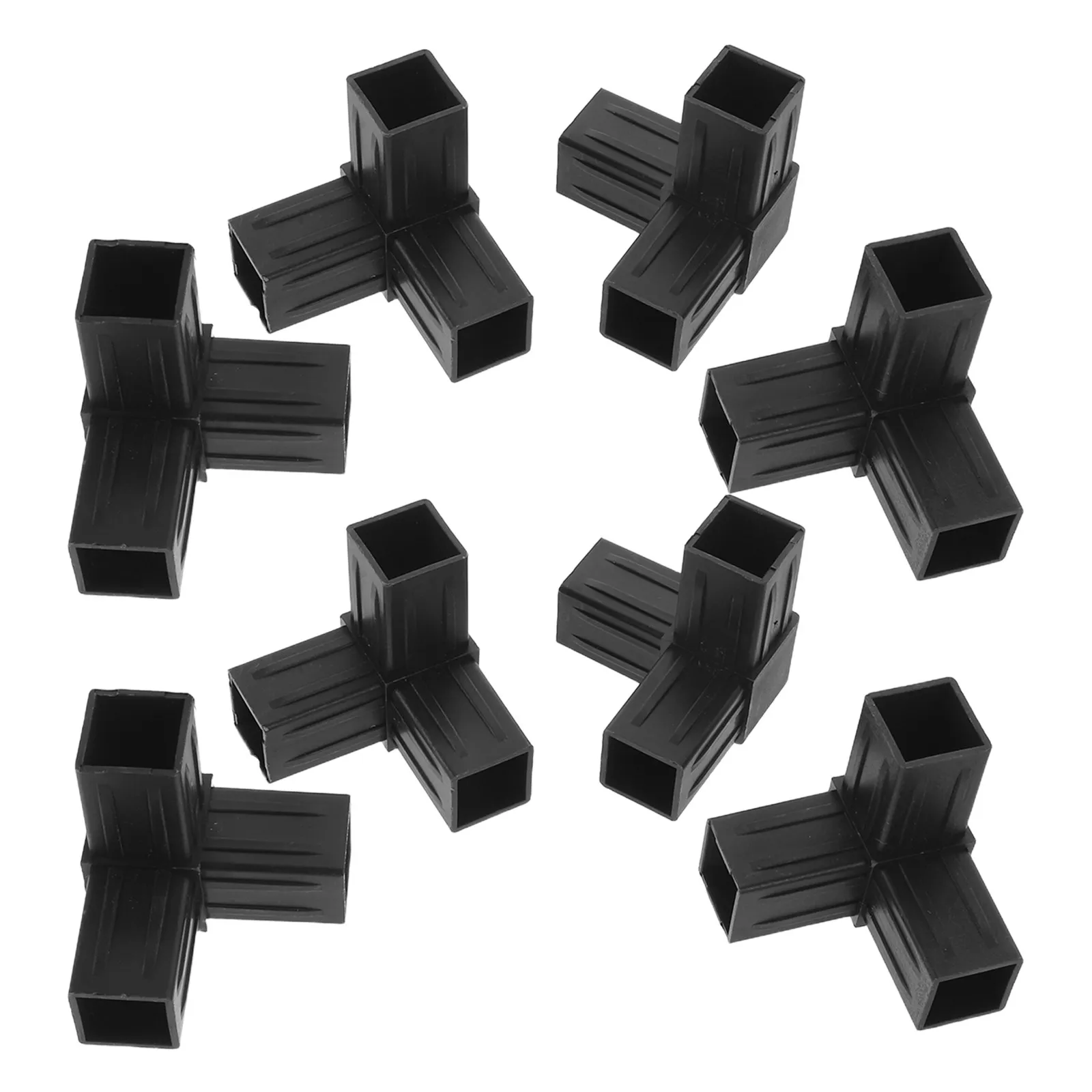 8Pcs Square Tube Plastic 3-Way Connector Heavy Duty Tee Fitting Air Conditioner Rack Bracket Frame Assembly Joint