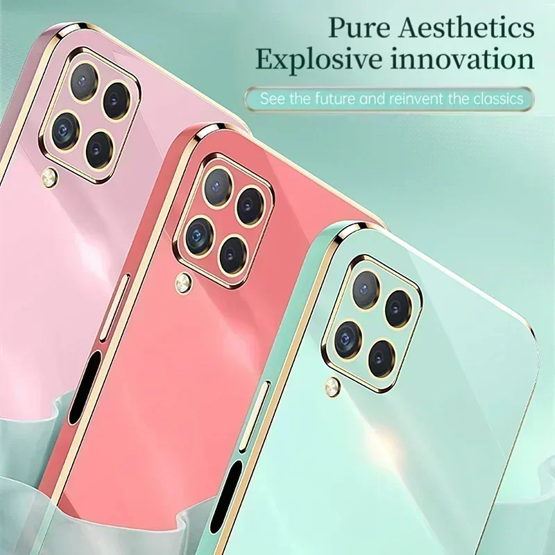 Luxury SquareชุบซิลิโคนสําหรับHuawei P40 Lite P30 P20 Pro Mate 20 30 40 Nova 7 6 SE 8 Pro 5i 3i Slimกันกระแทก