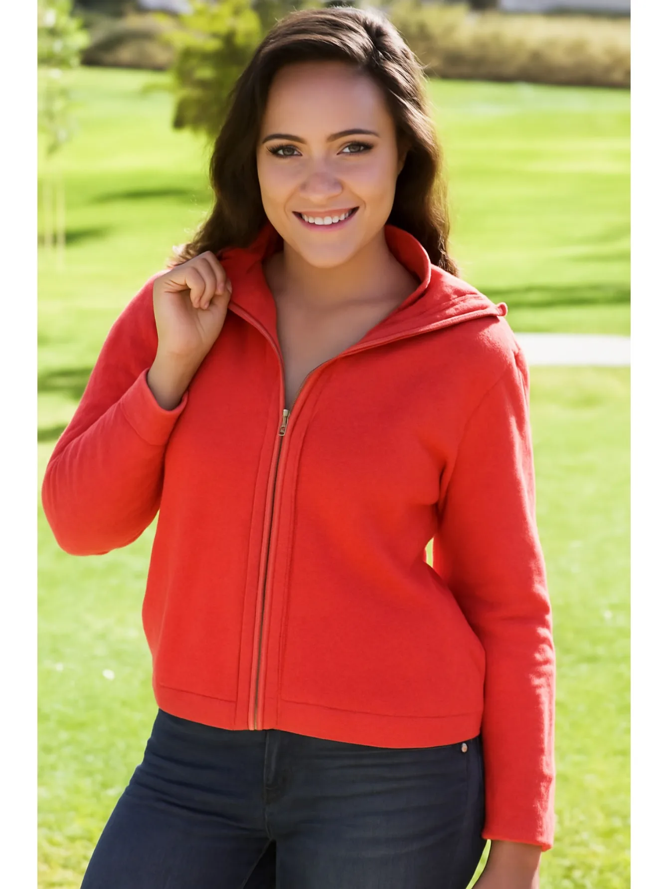 Women's Zipper Jacket Spring and Autumn Versatile Long Sleeve Jacket Available in Five Colors, Skin friendly and Warm Fabric