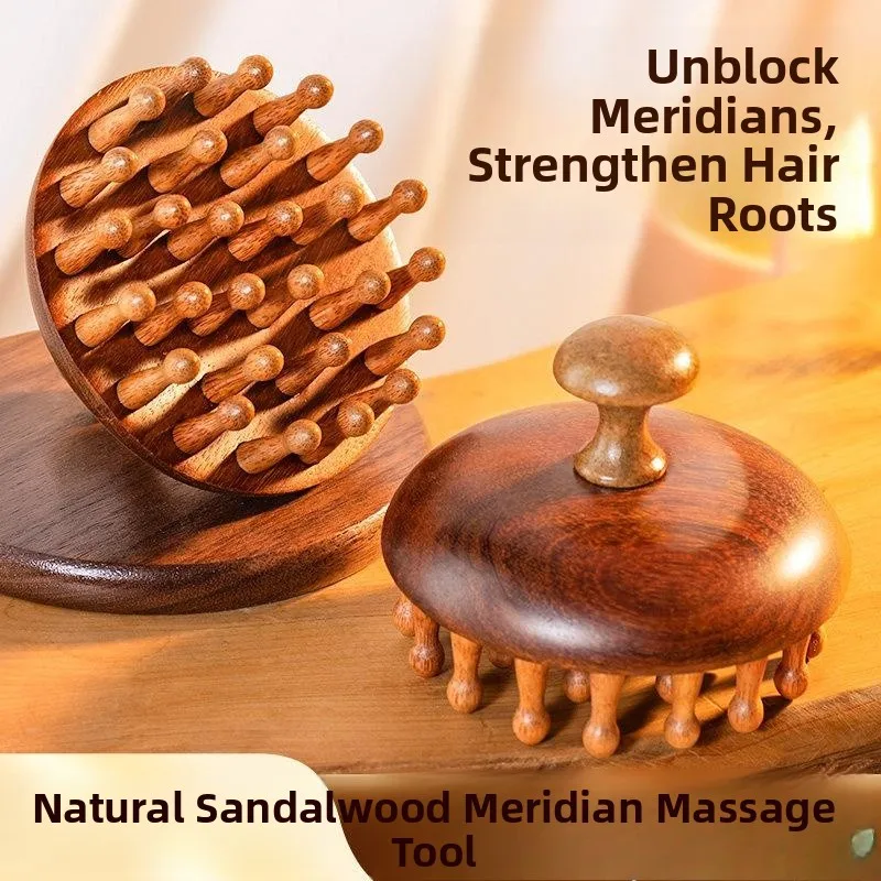 

Высококачественная расческа-массажер из сандалового дерева в форме диска для стимуляции меридианов кожи головы, ухода за волосами и здоровья, дорожная, для красоты и парикмахерских нужд