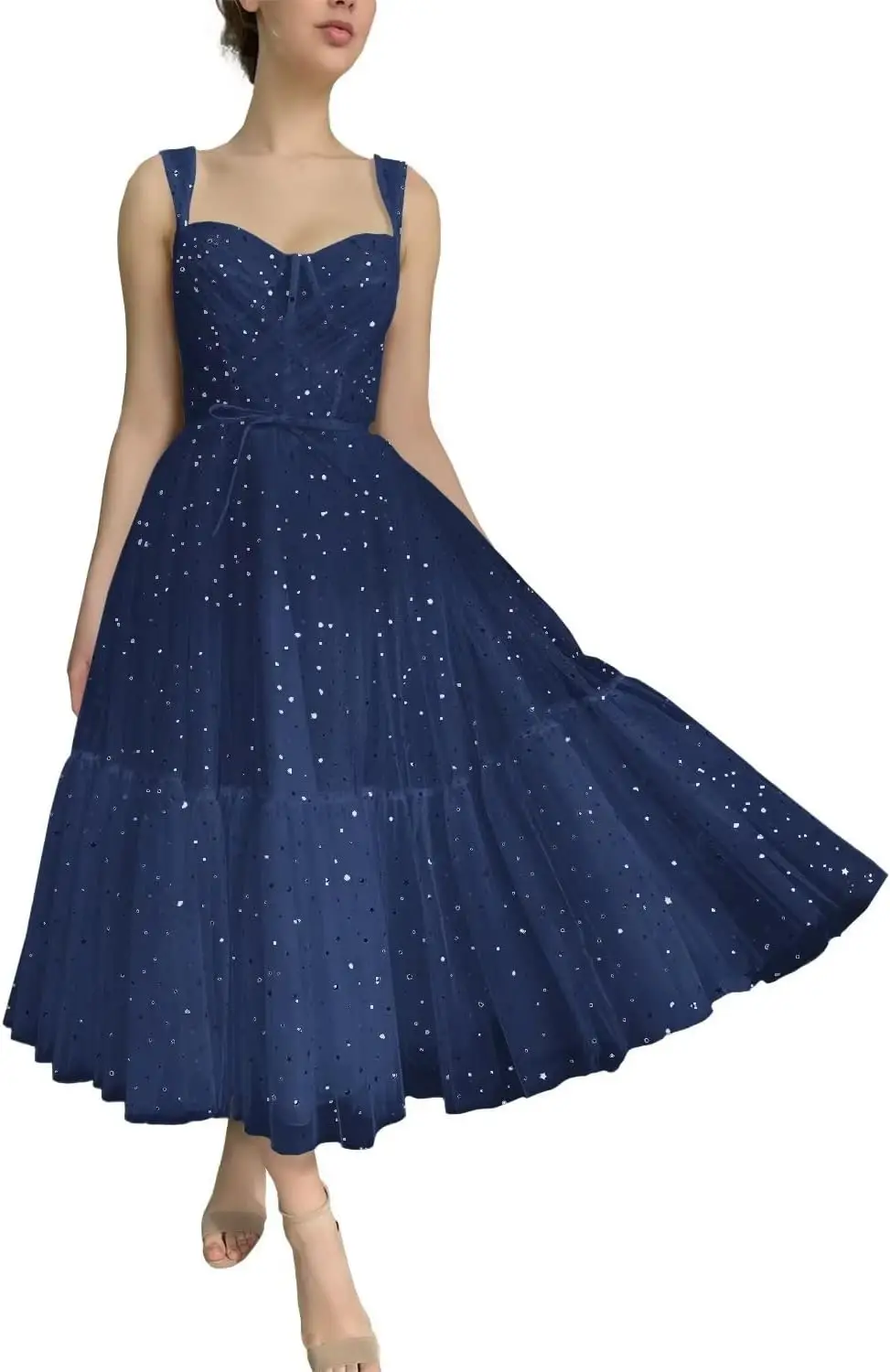 2025, funkelndes, sternförmiges Chiffon-Ballkleid für Damen, elegantes, rückenfreies, langes, formelles Abendkleid für Damen, Jugendpartykleid