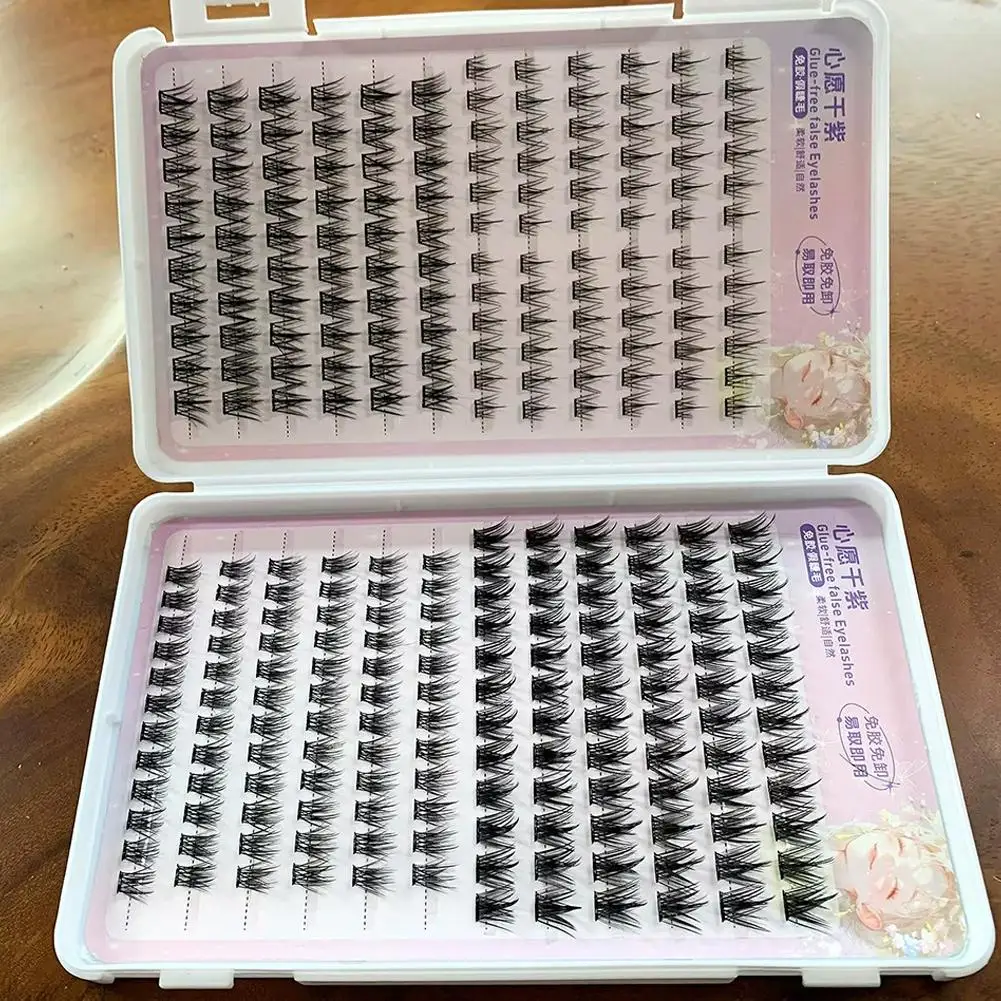 Wimperboek met grote capaciteit Natuurlijke pluizige lijmvrije valse wimpers DIY individuele wimperverlenging lange clusterkit