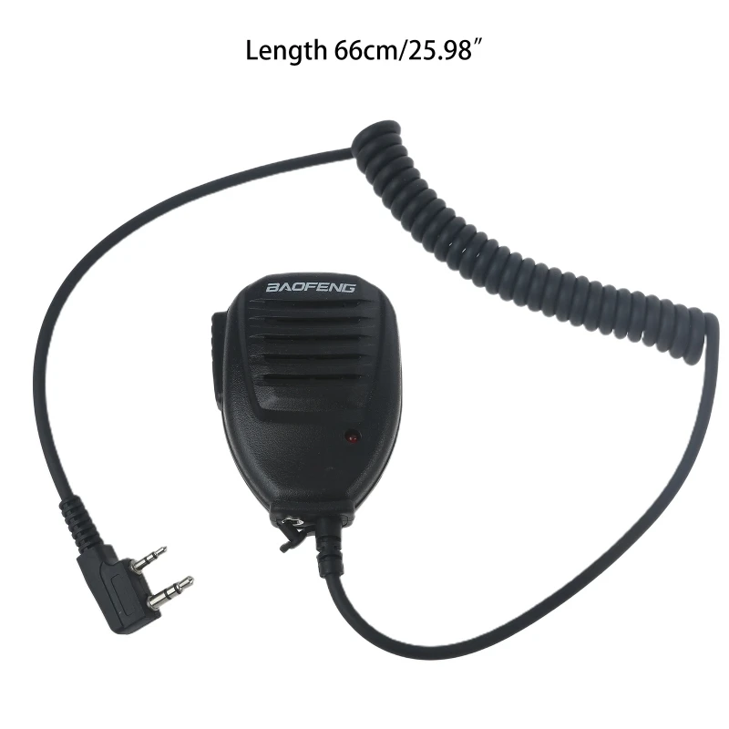 BAOFENG-Micrófono hombro 2 pines para walkie-talkie X6HA, altavoz, Radio bidireccional, BF-888S, BF-888, BF-777, BF-658, BF-668, BF-530