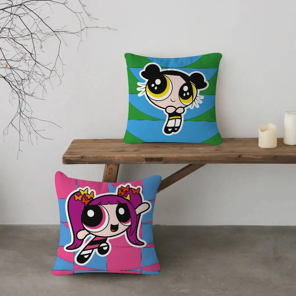 

The P-Powerpuff-Cute-Girls Pillow Case Removable Washable Cushion Cover – All-Season Soft Linen
