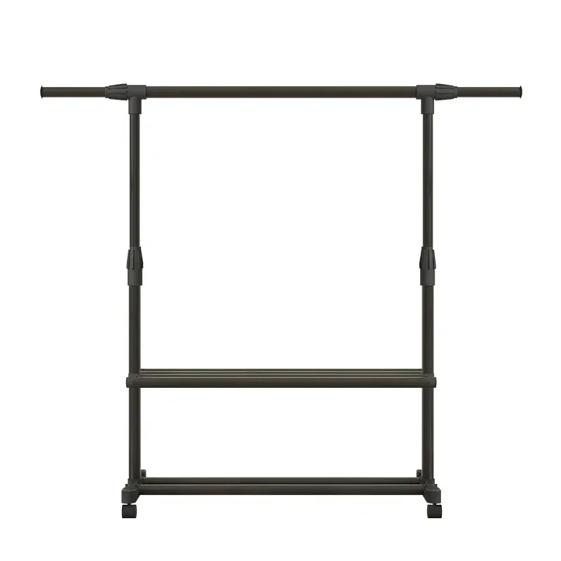 Portable Black Rack for Balcony for Garden Solid Construction Anti-Tip Design Compact Size Noise Free Floor Protection